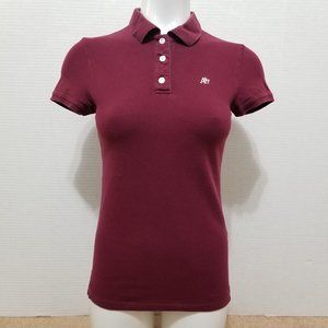 Aeropostale top Medium polo short sleeve stretch work school uniform side split